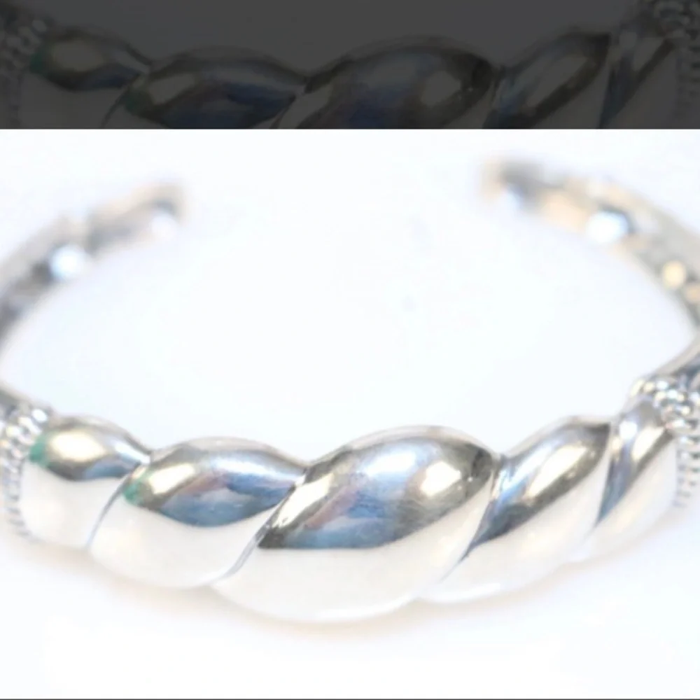 NEW Carolyn Pollack Sterling Silver Statement Scroll Wide Bracelet in the Box